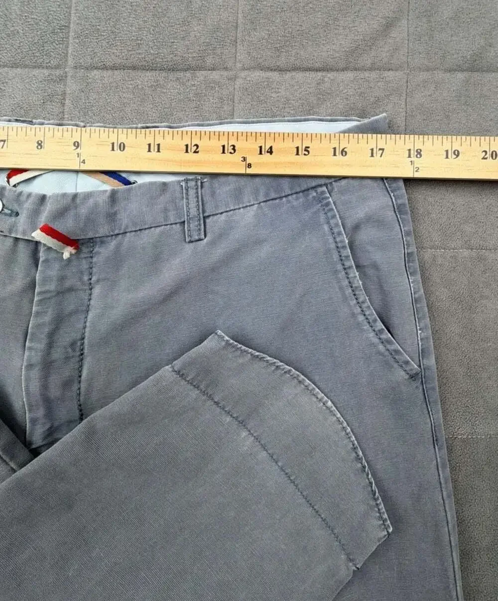 Berwich Faded Blue Cotton Tapered Casual Trousers